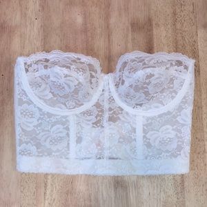 Vintage Lace Vogue Bustier Bra 36B